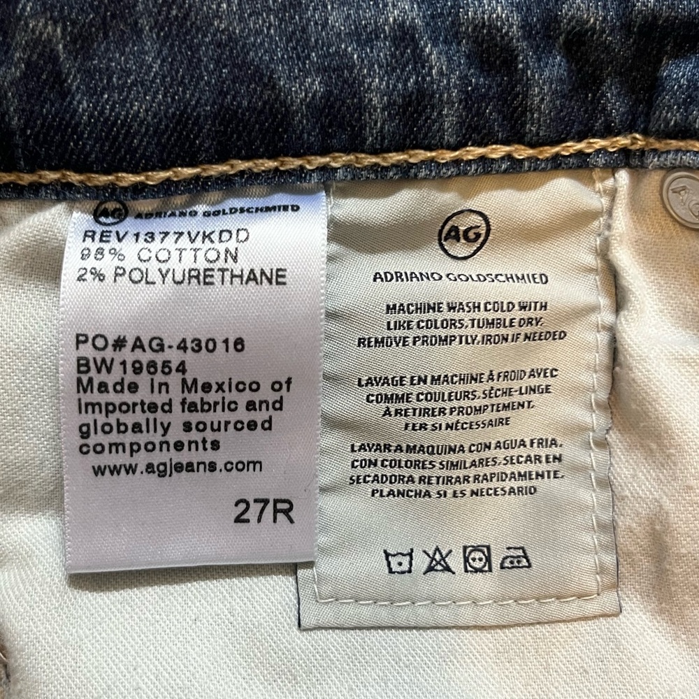 AG Adriano Goldschmied Jeans Womens 27R Stevie Ankle Slim Straight Distressed - Picture 5 of 9